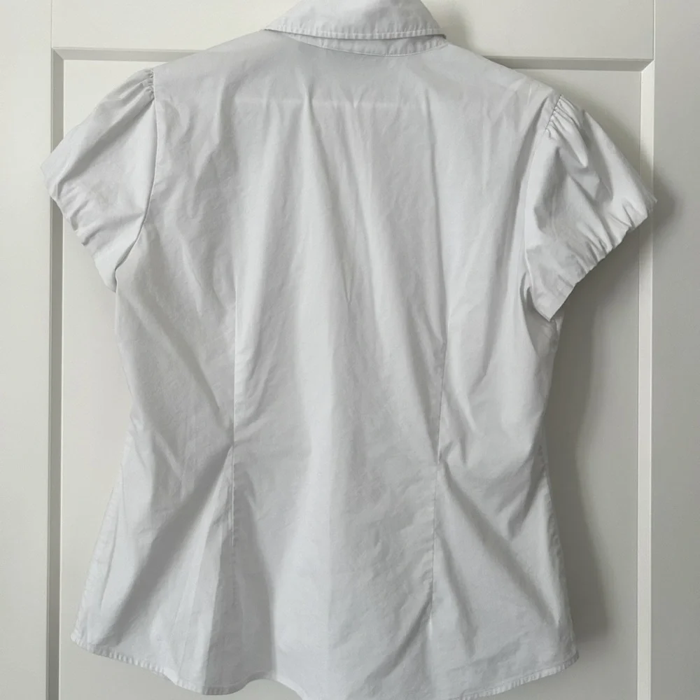 INC International Concepts White Ruffle Button Down Shirt - Picture 5 of 5